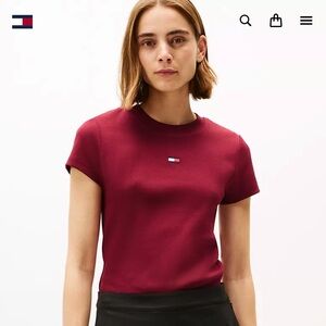 Tommy Hilfiger Deep Red Crewneck Top